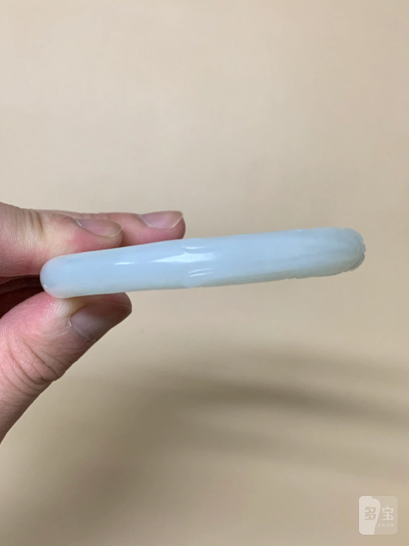 清 白玉双龙戏珠手镯 - 图7